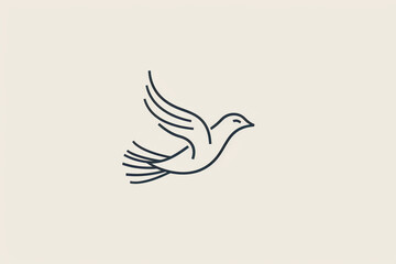 A clean and elegant logo featuring a single-line representation of a bird in flight.