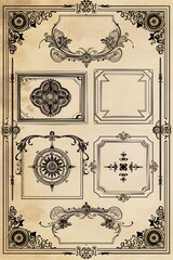Set of Vintage Frame Labels and Borders in Vector