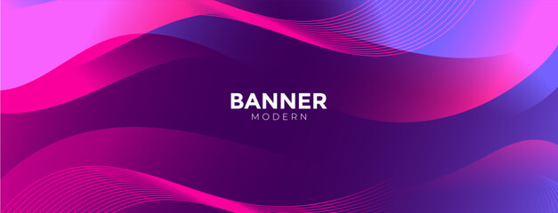 Abstract background vector, Pink gradient banner