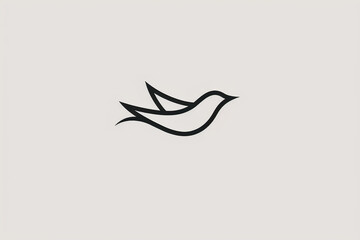 A clean and simple bird logo, representing movement and grace with a single line.