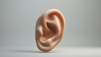 Close-Up of a Human Ear: Focused Detail on Anatomy and Skin Texture - obrazy, fototapety, plakaty
