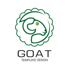 Goat logo design simple concept Premium Vector