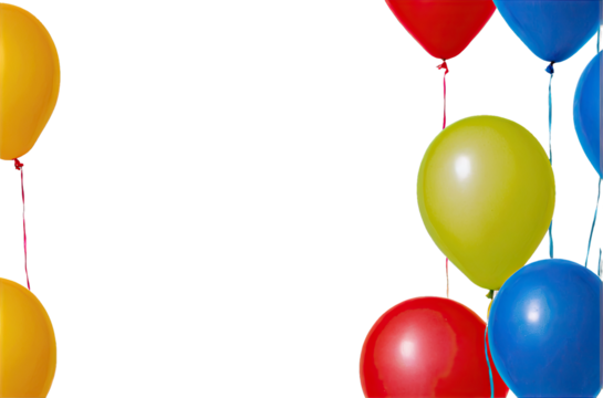 Colorful Balloons isolated on transparent Background.