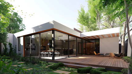 Fototapeta premium The renovation of a modern home extension in Melbourne.