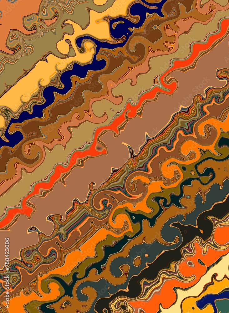 Aufkleber distorted by turbulence diagonal striped multi-coloured pattern and design