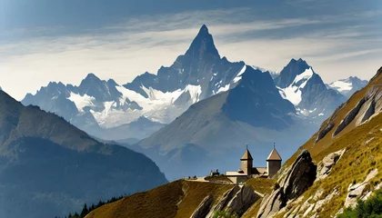 Muurstickers Alpen swiss mountains landscape