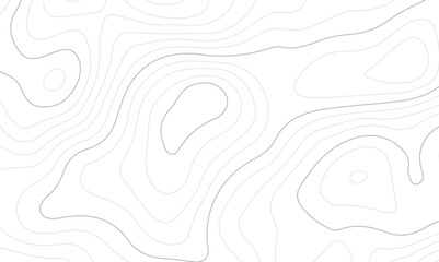 Abstract wavy topographic map. Abstract wavy and curved lines background. Abstract geometric topographic contour map background. Vector illustration.