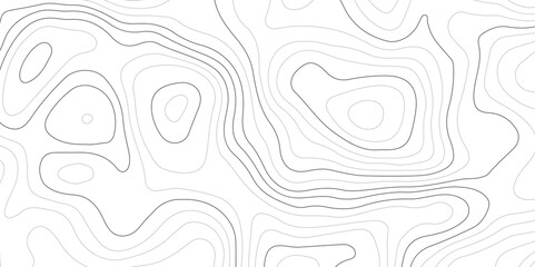Abstract wavy topographic map. Abstract wavy and curved lines background. Abstract geometric topographic contour map background. Vector illustration. - obrazy, fototapety, plakaty