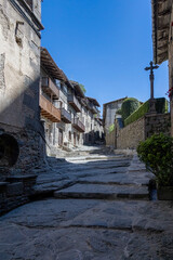 Very nice splendid Spanish village Rupit in a sunny day. Catalonia - 788426476