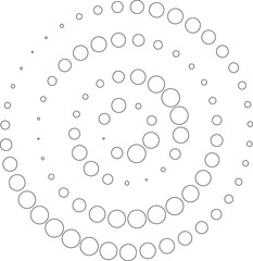 Dotted circular spiral halftone frame. Element for design
