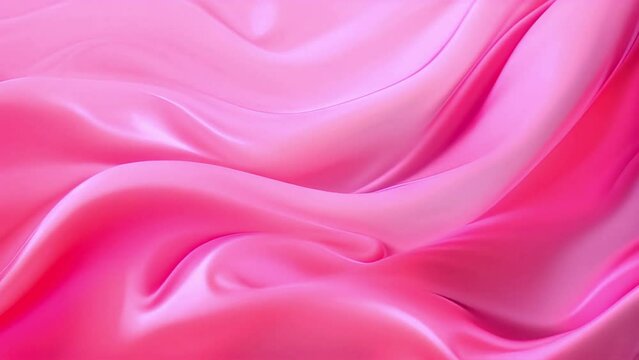 Beautiful pink satin fabric background, soft folds and waves create an elegant and luxurious closeup with high resolution and detail.