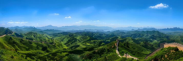 The Great Wall of China: Unfolding Over a Thousand Kilometers Through Time-Weathered Hills and Verdant Valleys
