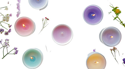  Colorful candles isolated on a white background