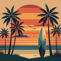 Surfboards, Surfing the Sunset: Vibrant Boards Await