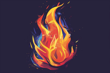 A high-resolution illustration of a stylized fire icon, featuring bold and expressive flames that convey a sense of passion and vitality against a solid backdrop.