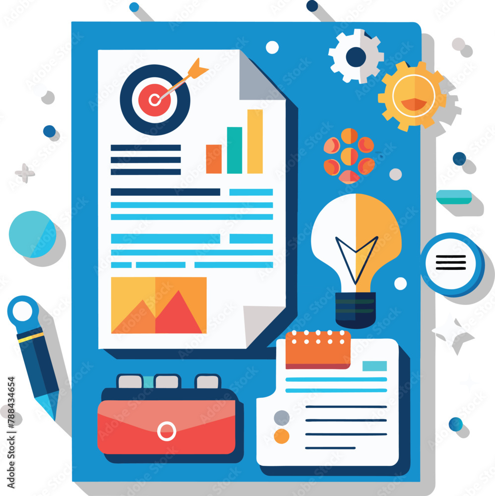 Poster finance management report illustration concept chart diagrams vector template generated by ai