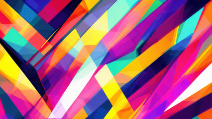 Obraz premium Ai generated. Illustration. Abstract background with vibrant geometric patterns for a dynamic and modern look. Bright colors and angular shapes. modern and bold look. for web design, advertising banne