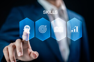 Skill knowledge ability business concept. Work performance is influenced by skills, abilities, and...
