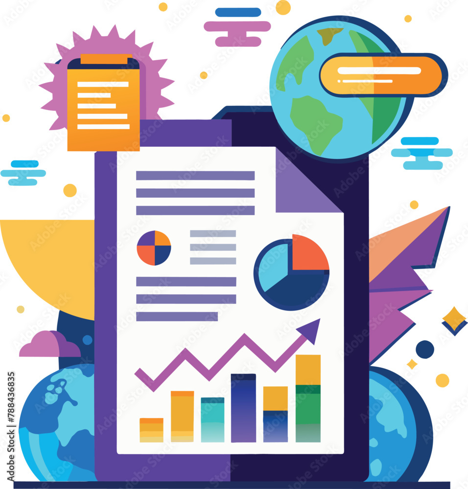 Fototapete dashboard template interface admin panel with graphs chart diagrams vector template generated by ai
