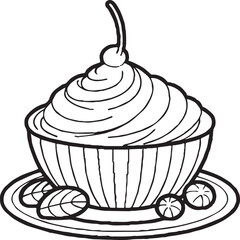 Kawai food coloring pages. Food outline for coloring book