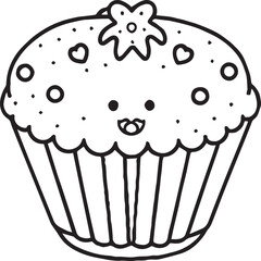 Kawai food coloring pages. Food outline for coloring book