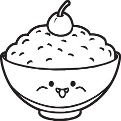 Kawai food coloring pages. Food outline for coloring book