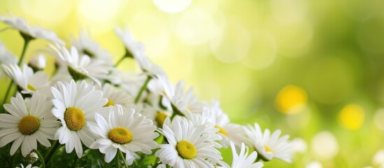 Magic sunny daisy flowers background