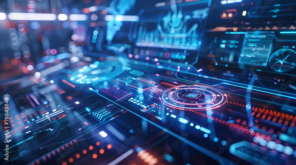 Poster futuristic hud head-up display element