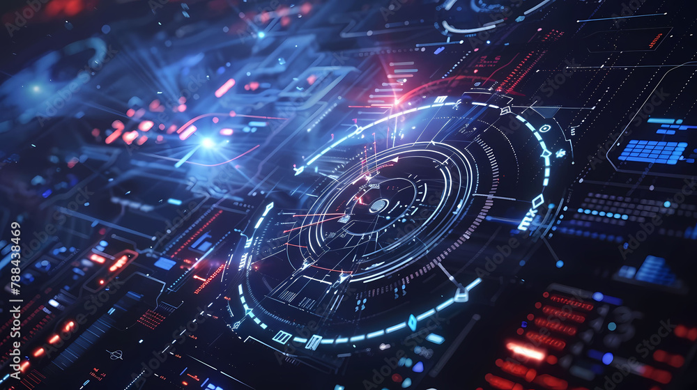 Poster futuristic hud head-up display element