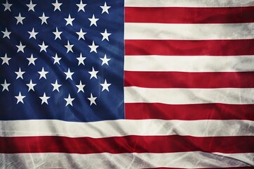 Fototapeta premium Flag of the United States. A close-up of American flag. Good for Memorial Day, 4th July, Labor Day, and Independence day background.