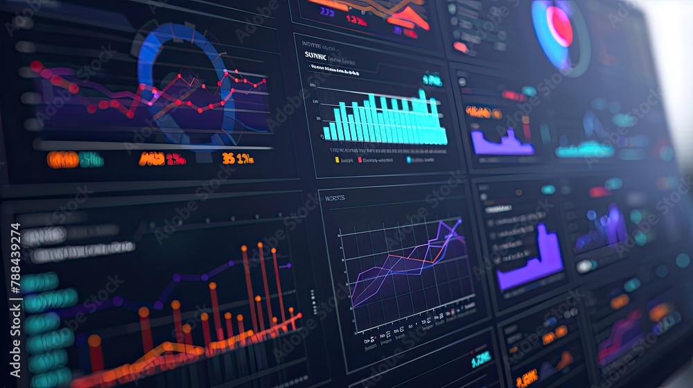 Poster data visualization dashboard displaying real time information and metrics