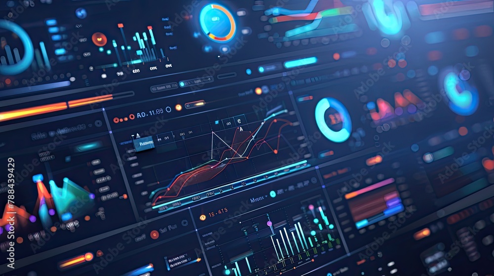 Poster data visualization dashboard displaying real time information and metrics