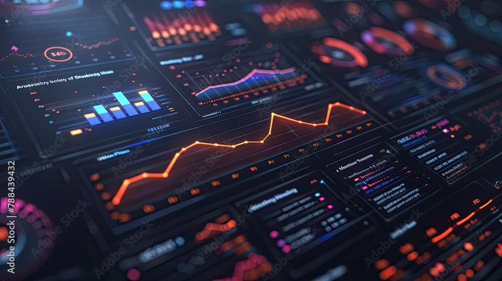 Poster data visualization dashboard displaying real time information and metrics