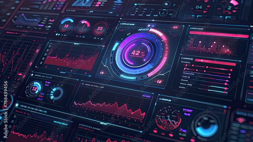 Poster data visualization dashboard displaying real time information and metrics