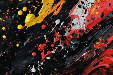 Obraz premium A dynamic composition of splattered paint and dripping ink, capturing the energy and spontaneity of abstract expressionism.