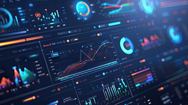 Data visualization dashboard displaying real time information and metrics