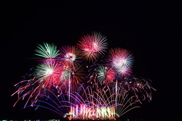 colorful fireworks in the night sky