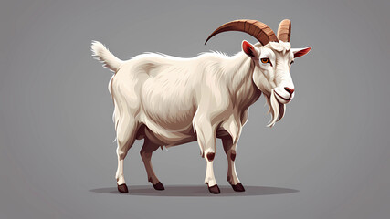 white goat on a farm to ready for Eid