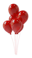 red balloons isolated on white or transparent background
