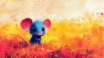 Digital art - Painting of a cute mouse