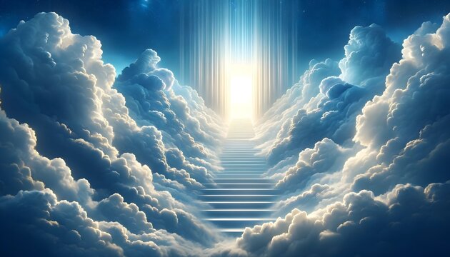 Illustration of serene and beautiful scene symbolizing ascension day.