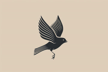 A minimalist bird logo with bold vector lines, capturing the essence of flight.