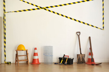 ferramentas de trabalho construção civil equipamentos de segurança maquete de equipamentos de construção,