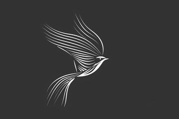 A minimalist bird logo with bold vector lines, capturing the spirit of flight.