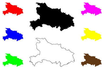 Hubei Province (Administrative divisions of China, China, People's Republic of China, PRC) map vector illustration, scribble sketch Hupeh map