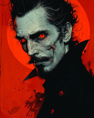 vampire ghoul monster man - illustration - generative ai