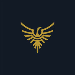 phoenix bird flying logo template