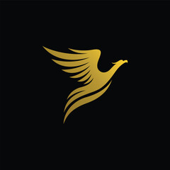 phoenix bird flying logo animal abstract