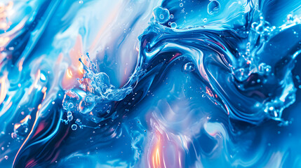 An abstract 3D water fluid background, in the style of fluid and flowing lines, dark and orange bokeh lights	

