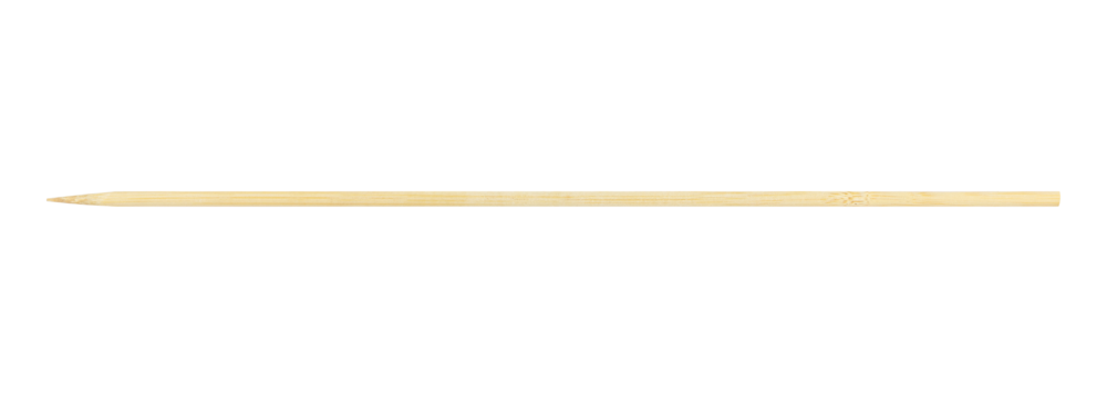 wooden barbecue skewer isolated from background